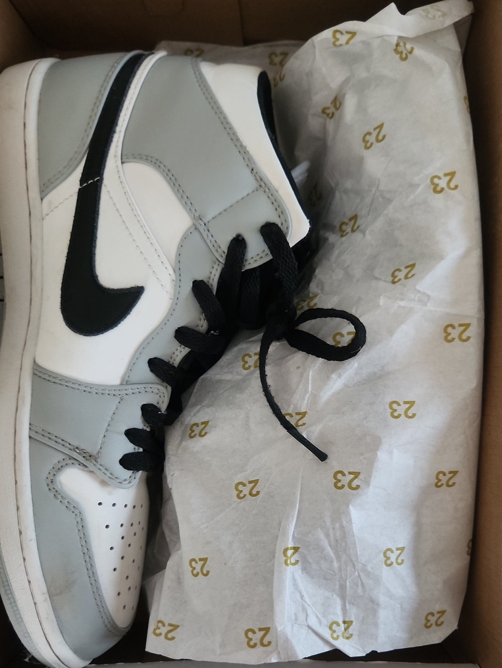 Air Jordan Black And Grey Sneakers, Size 8.5